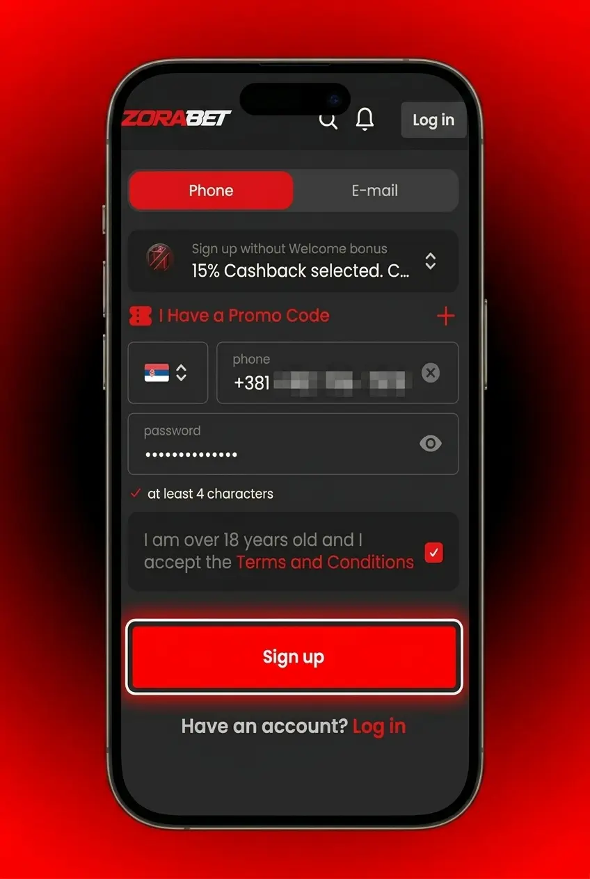 ZoraBet registracija naloga - koraci za kreiranje naloga na sajtu ili mobilnoj aplikaciji