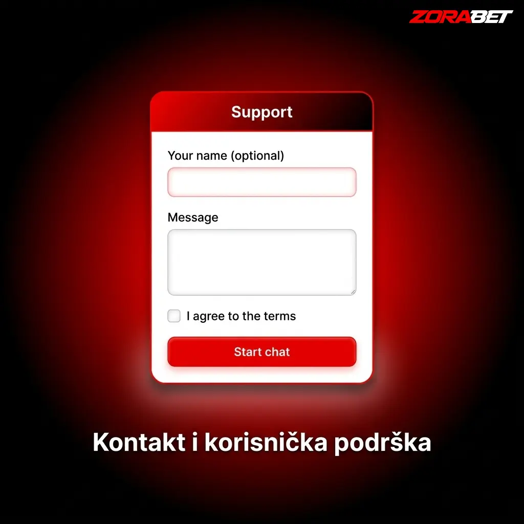 ZoraBet korisnička podrška - live chat, email, telefon i kontakt forma dostupni 24/7